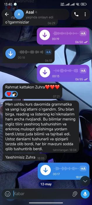 IELTS individual/guruh kurslar. Ingliz tili B2-C1 tayyorlov.