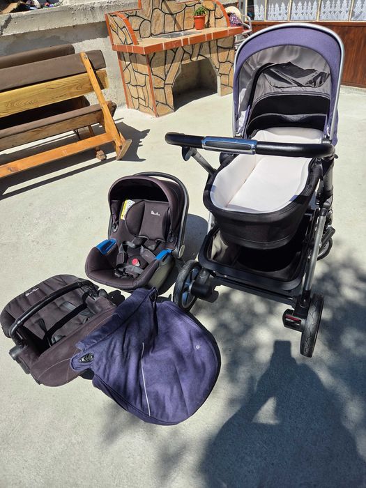 Пълен комплект количка SILVER CROSS и ISOFIX столче за кола