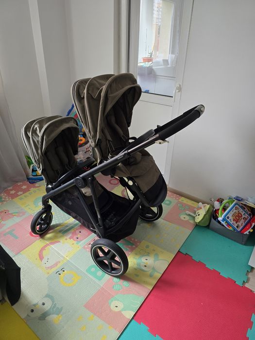 Vand Carucior Gemeni Cybex Gazelle S - Configuratie Dubla (Kaki) + BONUS