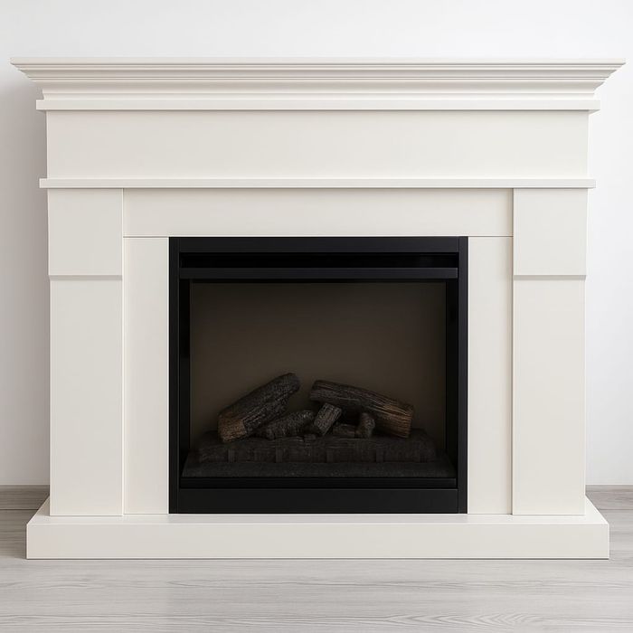 Șemineu electric alb elegant / șemineu decorativ – design modern