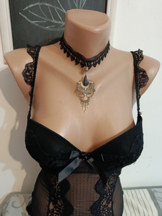 Corset lenjerie sexy dantela neagra mărimea XS-S-M reglabil