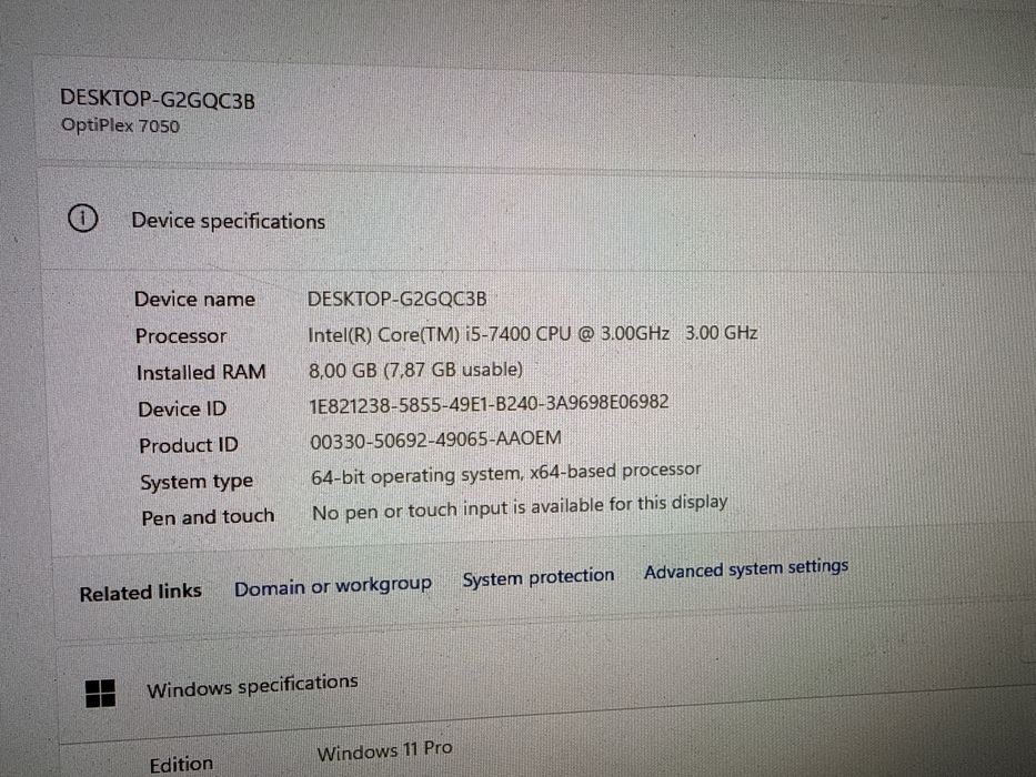 Mini PC Dell Optiplex 7050 i5/ 8 Gb DDR4/SSD 256 + HDD/ 3 iesiri Video