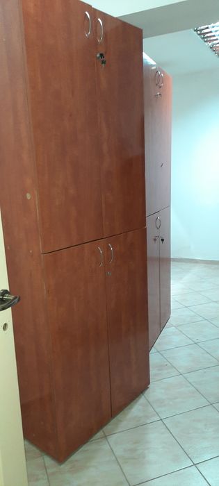 Dulap birou cu uși sus/jos și 5 polite