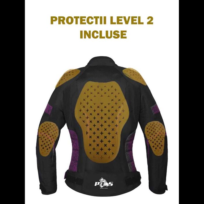 Geaca Moto Damă PES Protecții level 2 mesada impermeabila