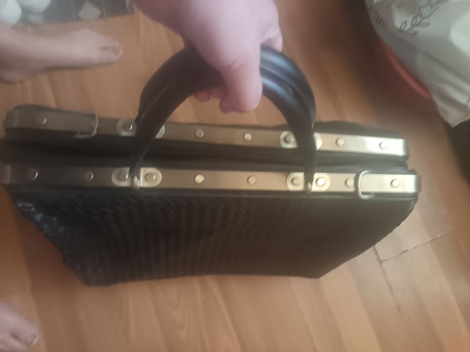 Сумка саквояж плетеная