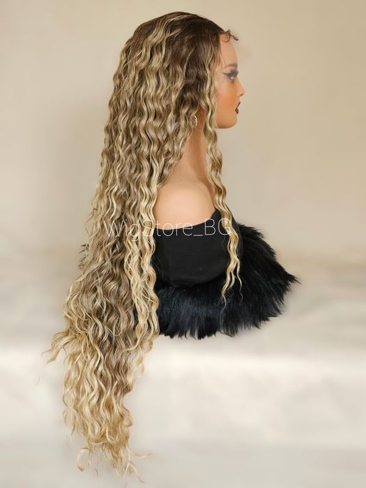 Руса перука afro curls lace front 86cм 13x4