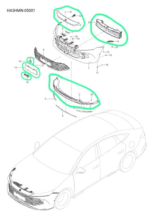 Бампер BYD QIN L DMI 2025