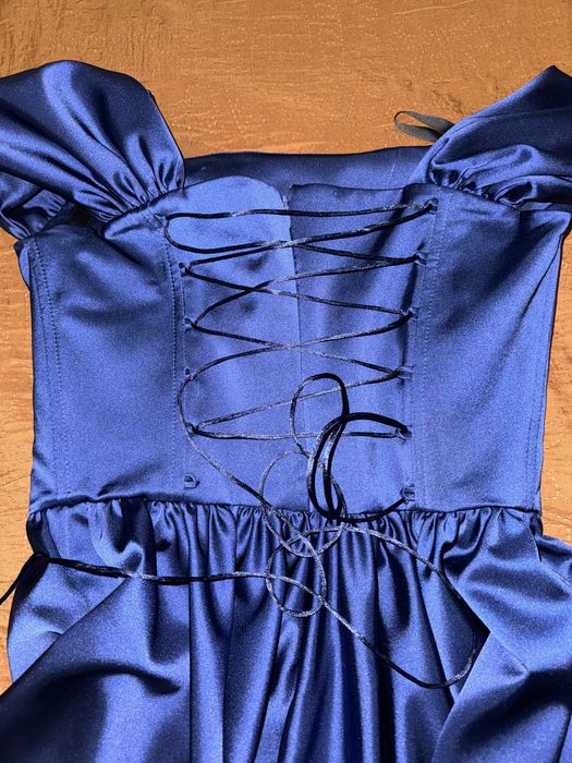 Вечернее синее платье