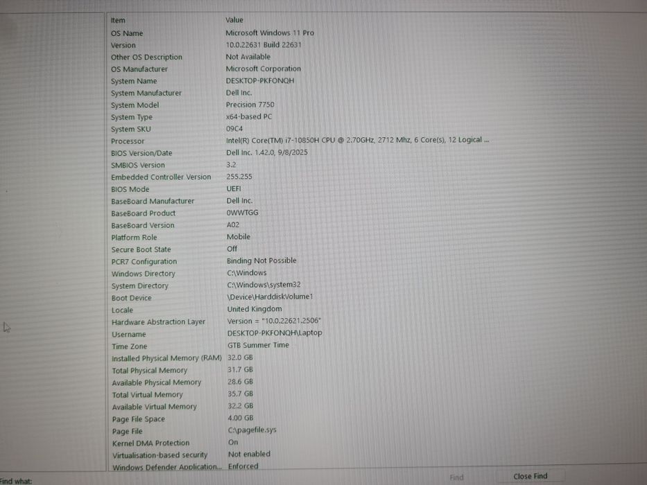 Laptop Dell Precision 7750