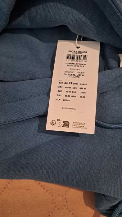 Нов Суичър, син, 5xl