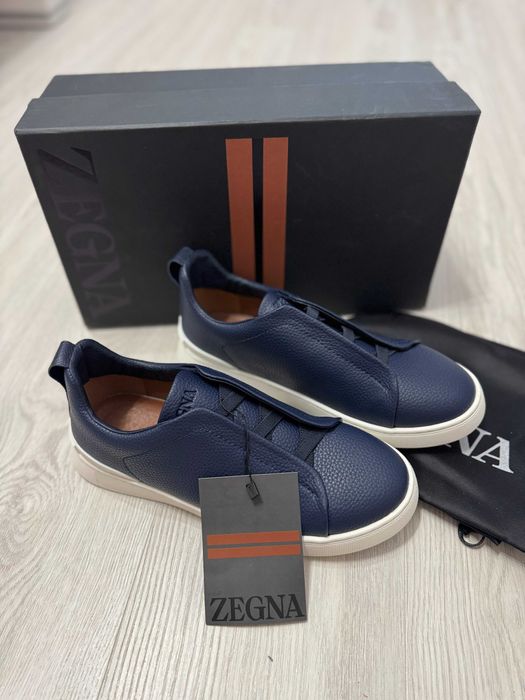 Adidasi Zegna Triple Stitch, SNEAKERS Premium NOI, Full Box din Piele