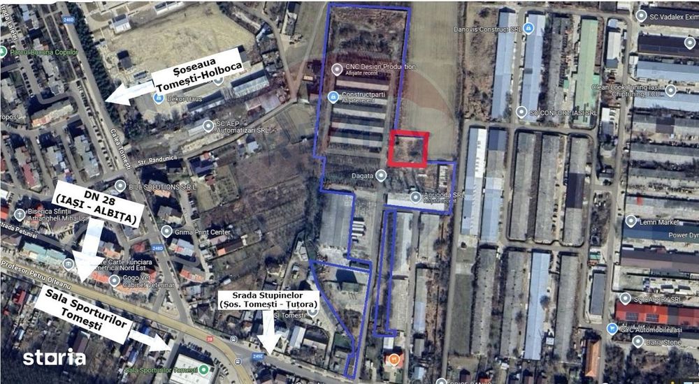 Teren industrial de vânzare, 987mp Tomești - Iași - Str. Stupinelor