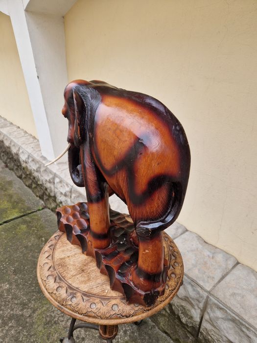 Огромна антикварна колекционерска дървена фигура статуетка