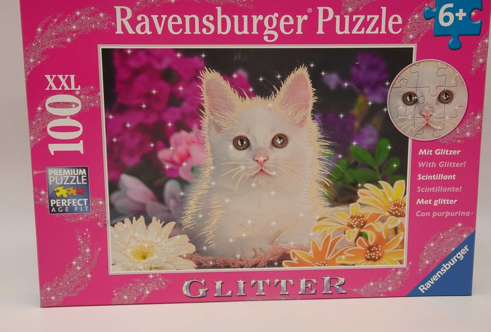Puzzle Ravensburger Glitter - Pisicuta, 100 piese