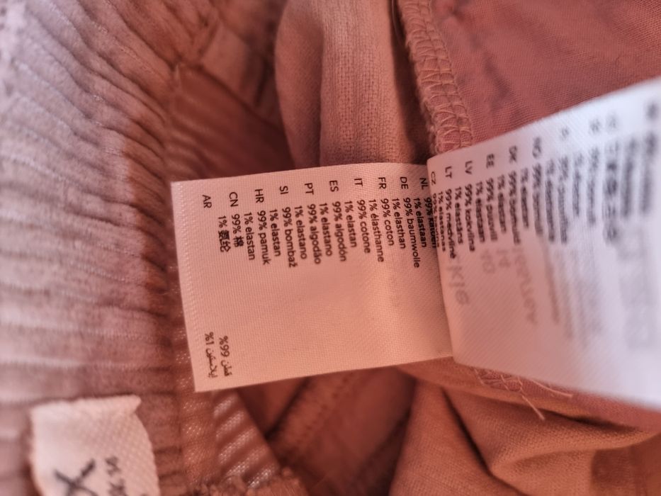 Pantaloni catifea wide leg, cu talie înaltă