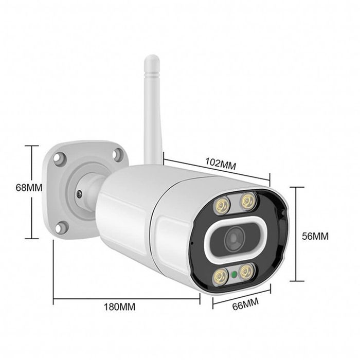 Външна 3MPX WiFi камера с метален корпус, нощно виждане до 40 метра