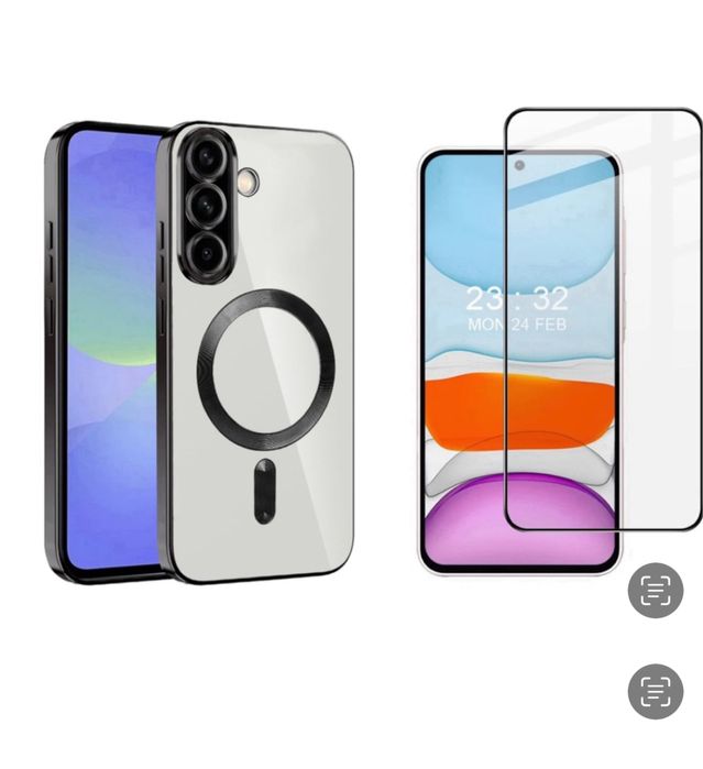 Samsung S23 FE S24 FE S25 FE Husa Magnetica + Folie Sticla Esd Clara