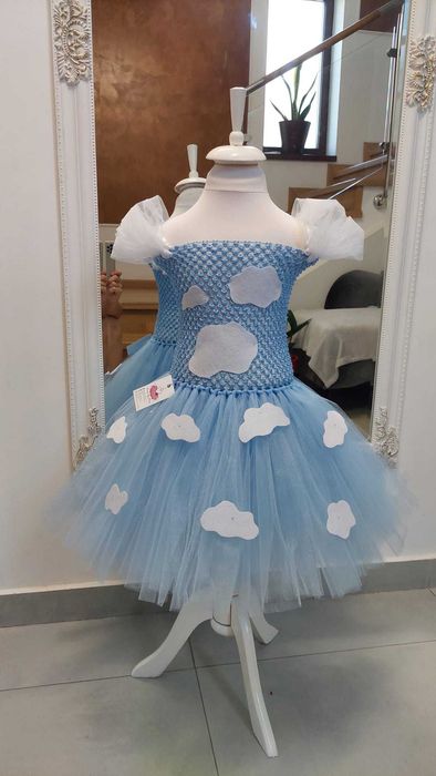 Rochita TUTU Cer Nori Ploaie Roua Bruma serbare Alice Tara Minunilor