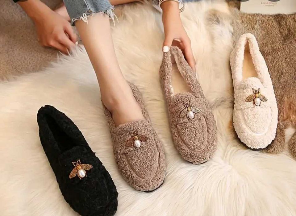 Меховые лоферы для девочек