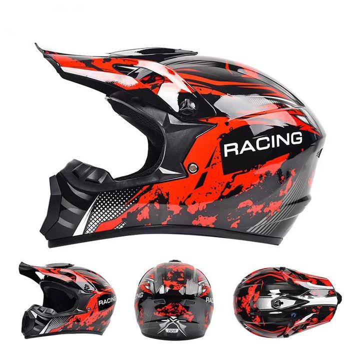 Casca Moto Enduro Cross ATV - S / M / L / XL - Rosu