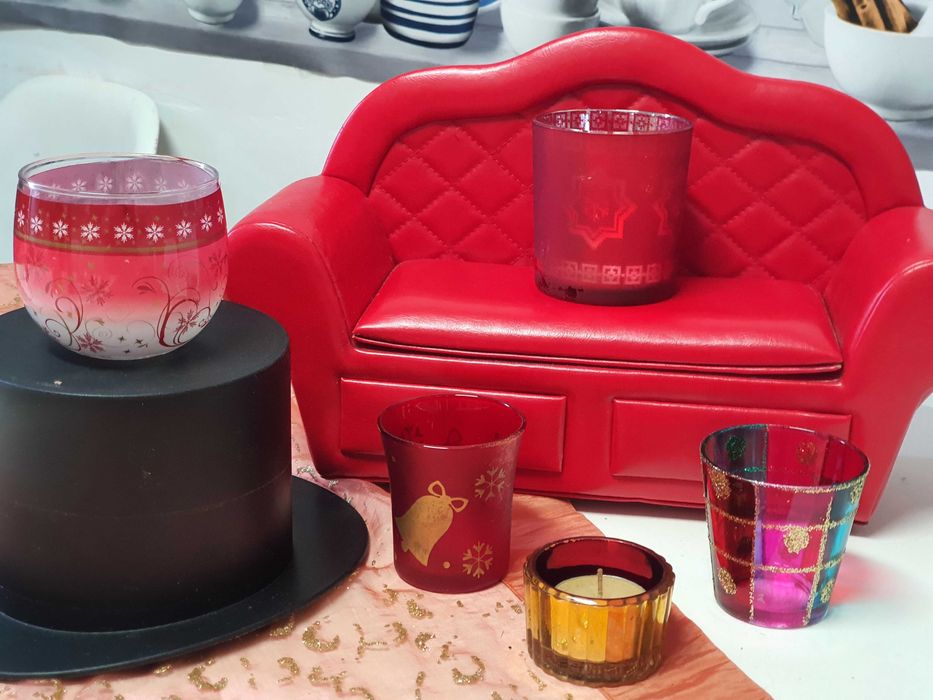 Pahare pentru lumanari pastile de Craciun