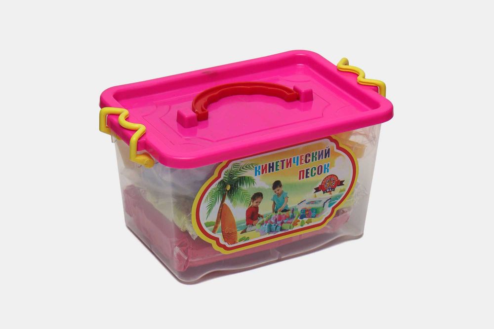 Кинетический песок для лепки и творчества, цветной, в сундучке | Qum