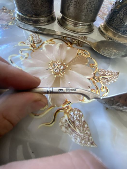 Серебро набор антиквариат ссср 875 и Царский 84 проба посуды