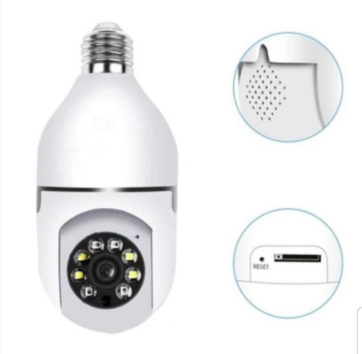 Camera supraveghere rotativa 360° wireless tip bec vedere nocturna