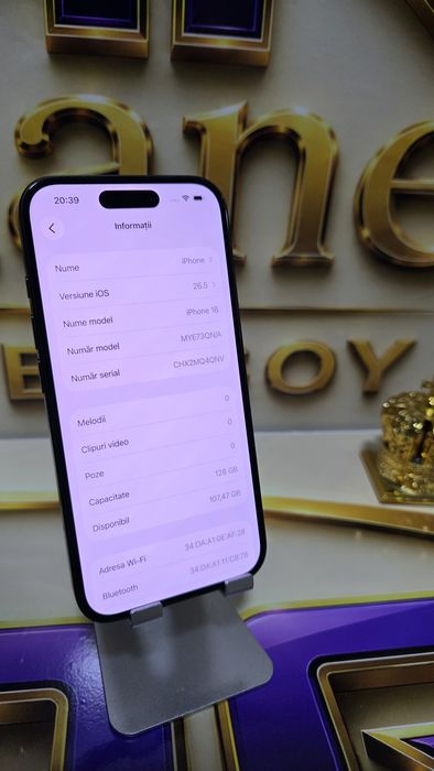 iPhone 16 Black 5G 128GB Baterie:100%.Preṭ fix! CA NOU
