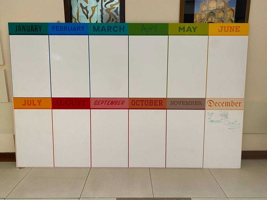 Доска планер на год по месяцам 1.45m * 2.3m