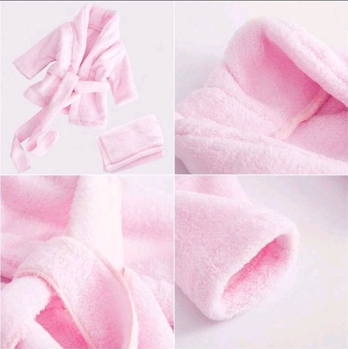 Бебешки халат, кърпа, спа чехли и маска фотосесия