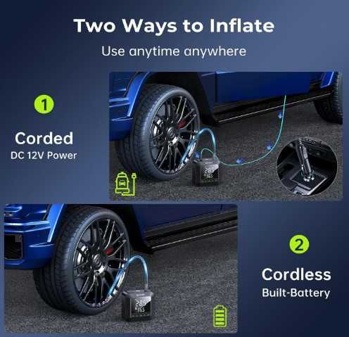 Преносима помпа за гуми Syncwire, 150 PSI за автомобилни гуми