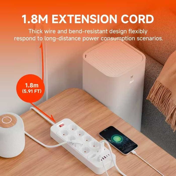 Cablu prelungitor 10 Prize Alb