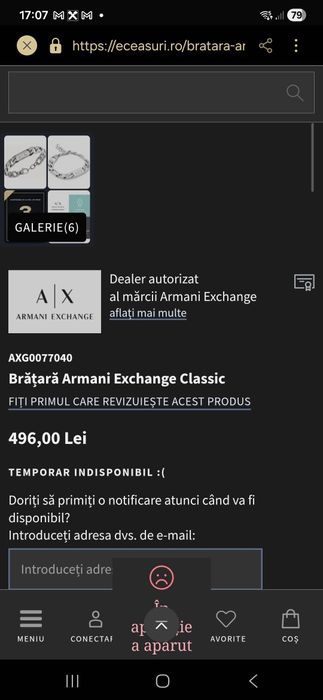 Brățară Armani Exchange Classic