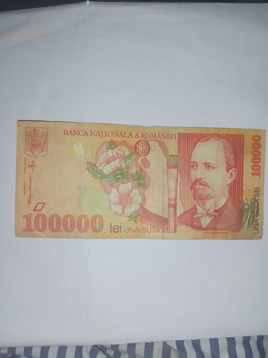 Bacnotă de 100000 lei în stare bună