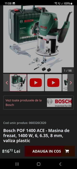 Bosh masina de frezat profesionala, Noua!