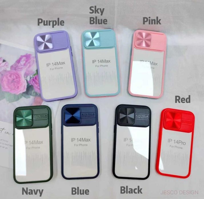 Husa Premium transparenta cu protectie metalica pt. iPhone 14 / 14 Pro