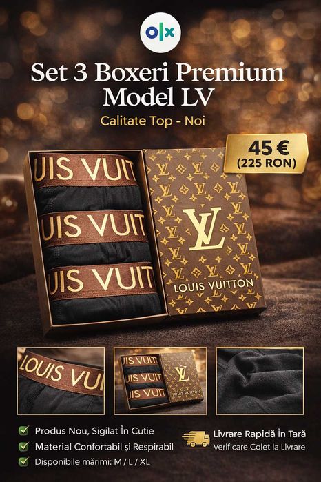 Set 3 Boxeri Premium LV – Calitate Top – Noi