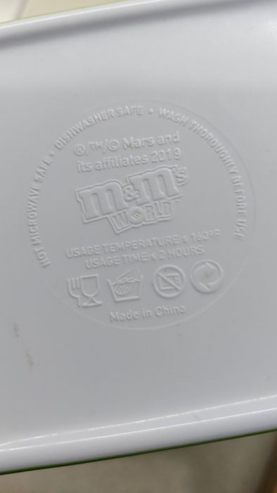 Cutie popcorn din plastic originală M&M's World (New York)