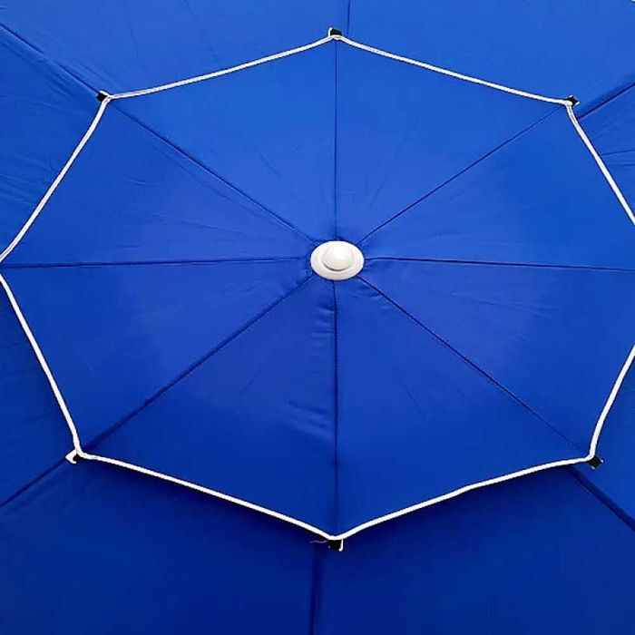 Ø220 см Премиум градински чадър с анти-вятър система, син цвят