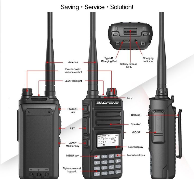 Baofeng Walkie-talkie UV13 PRO 2023 V1 Neagra