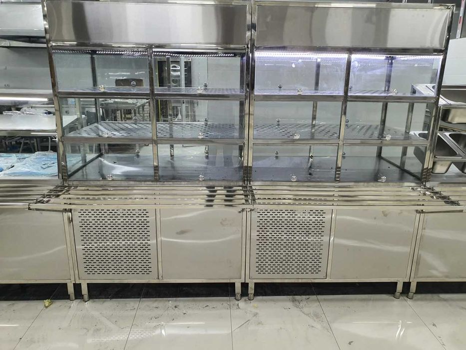 Витрина холодильник нержавейка ресторан кухня производство