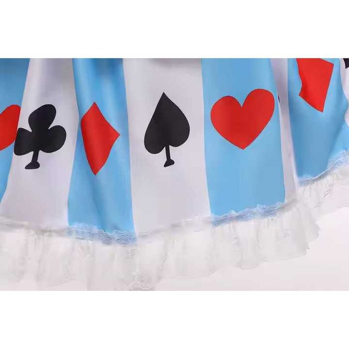 Costum de Carnaval pentru Fetite, Alice in Tara Minunilor, cu Bentita