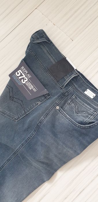 Replay Milano Anbass Stretch Slim Fit 34/34 НОВО! ОРИГИНАЛ Мъжки Дънки