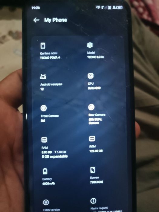 Tecno pova 4  128/8+5