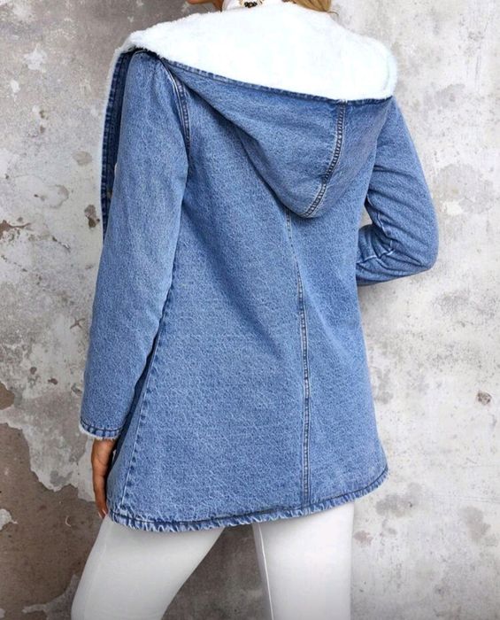 Дамско дънково зимно яке