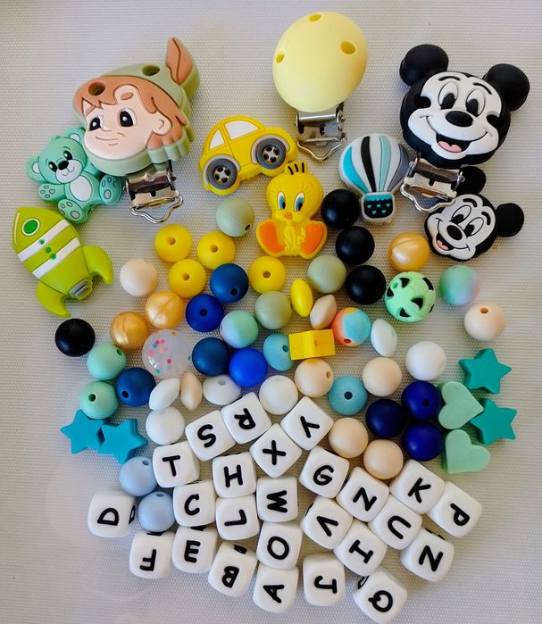 Accesorii din silicon pentru realizarea lănțișoarelor  pentru suzeta