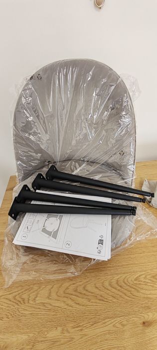 Set 4 scaune Kokkedal catifea gri/ negru