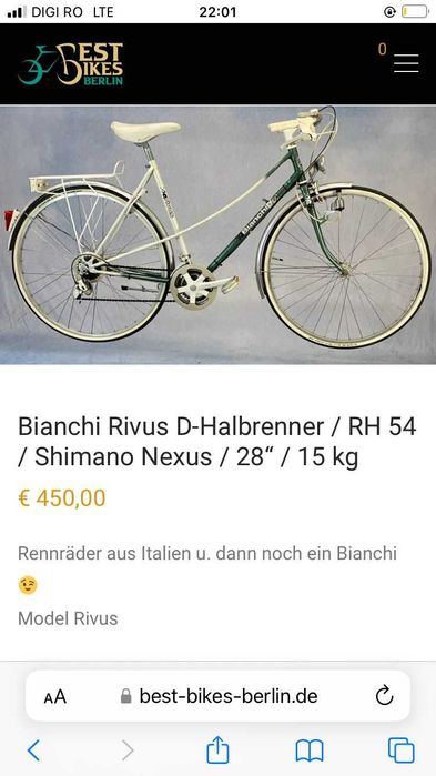 Bicicleta Bianchi Rivus de dama / roata 28 inch.