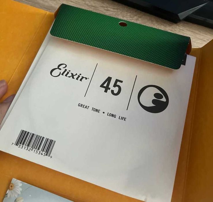 Струны Elixir Extra Long Scale 45 105 для бас гитары. Оригинал